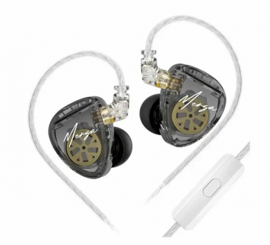 Tai Nghe IEM KZ MERGA - MIC - Dây Đồng Mạ Bạc